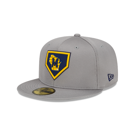 Milwaukee Brewers Gray Clubhouse 59FIFTY Fitted