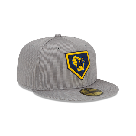 Milwaukee Brewers Gray Clubhouse 59FIFTY Fitted
