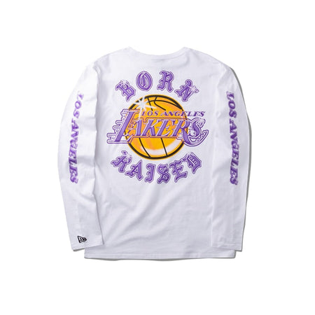 Born X Raised X Los Angeles Lakers Airbrush White Long Sleeve T-Shirt