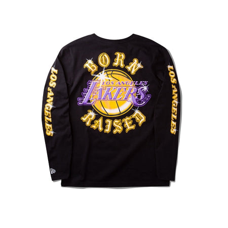 Born X Raised X Los Angeles Lakers Airbrush Black Long Sleeve T-Shirt